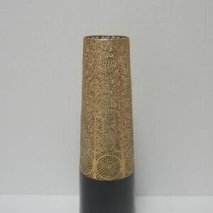 Elegant Black and Gold Metal Floor Vase - 1 Piece Decorative Home Décor for Stylish Interiors