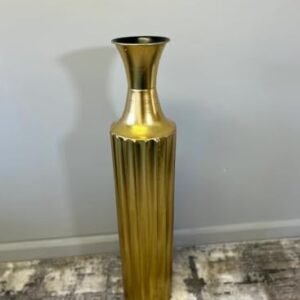 Elegant Tall Gold Metal Floor Vase for Home Décor - High-Quality Decorative Piece, MTE-08 Design